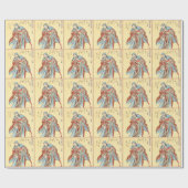 ヴィンテージの日本の武士のスケッチの入れ墨のHokusaiの芸術 ラッピングペーパー (フラット)