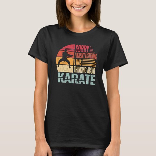 ヴィンテージの日本の武術の置物と空手 Tシャツ (正面)
