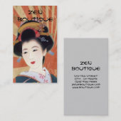 ヴィンテージの日本の芸者の禅のブティックの名刺 名刺 (正面/裏面)