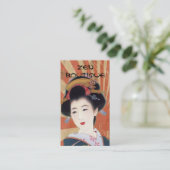 ヴィンテージの日本の芸者の禅のブティックの名刺 名刺 (スタンド正面)