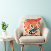 ヴィンテージの日本人のジェイの鳥および秋のデマ クッション (椅子)