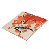 ヴィンテージの日本人のジェイの鳥および秋のデマ タイル (側面)