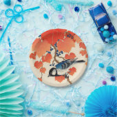 ヴィンテージの日本人のジェイの鳥および秋のデマ ペーパープレート (パーティー)