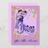 ヴィンテージの日本人のファッション 招待状 (正面/裏面)