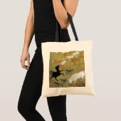 ヴィンテージの日本人の子馬および桜 トートバッグ (正面(商品))