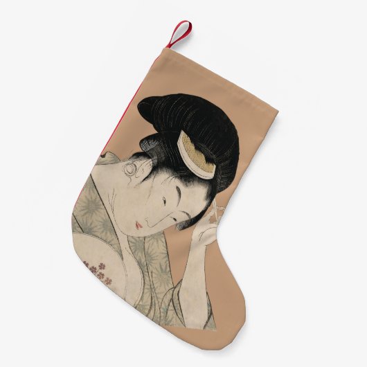 ヴィンテージの日本人のUkiyo-eの女性のポートレートI スモールクリスマスストッキング (正面 (吊り時))