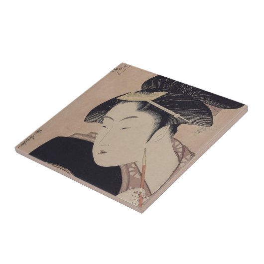 ヴィンテージの日本人のUkiyo-eの女性のポートレートIII タイル (側面)