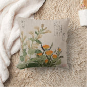 ヴィンテージの日本人のWoodblockの印書イメージの枕 クッション (ブランケット)