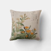 ヴィンテージの日本人のWoodblockの印書イメージの枕 クッション (裏面)