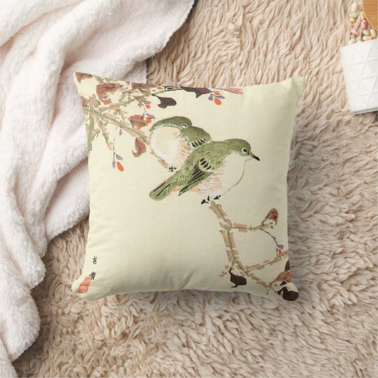 ヴィンテージの日本人のWoodblockの印書イメージの枕 クッション (ブランケット)