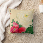 ヴィンテージの日本人のWoodblockの印書イメージの枕 クッション (ブランケット)