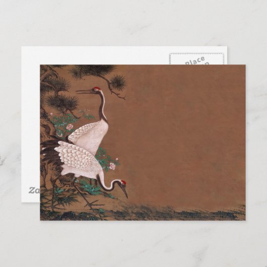 ヴィンテージの日本語は結婚式招待状を伸ばします インビテーションポストカード (正面/裏面)