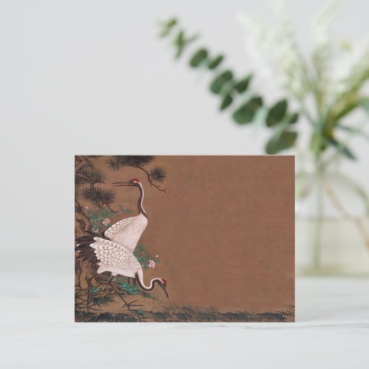 ヴィンテージの日本語は結婚式招待状を伸ばします インビテーションポストカード (スタンド正面)