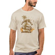 ヴィンテージの日没のビーチのサーフィンのティー