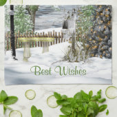 ヴィンテージの旧ファッションドクリスマス キッチンタオル (折り畳み)