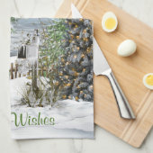 ヴィンテージの旧ファッションドクリスマス キッチンタオル (四つ折り)