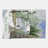 ヴィンテージの旧ファッションドクリスマス キッチンタオル (横)