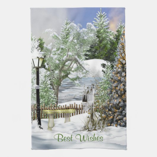 ヴィンテージの旧ファッションドクリスマス キッチンタオル (縦)