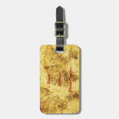 ヴィンテージの旧世界の地図の荷物のラベル ラゲッジタグ (正面縦)