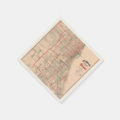 ヴィンテージの旧地図 – 1893 スタンダードカクテルナプキン (角)