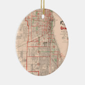 ヴィンテージの旧地図 – 1893 セラミックオーナメント (右)