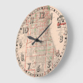 ヴィンテージの旧地図 – 1893 ラージ壁時計 (傾斜)