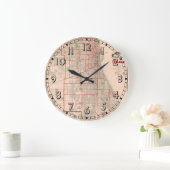 ヴィンテージの旧地図 – 1893 ラージ壁時計 (ホーム)