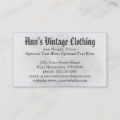 ヴィンテージの旧式でグランジな旧世界のデザイン 名刺 (裏面)