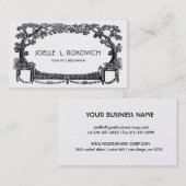 ヴィンテージの旧式でフランスのな木は黒いnの白を組み立てます 名刺 (正面/裏面)