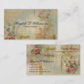 ヴィンテージの旧式で柔らかい花は青を混ぜます 名刺 (正面/裏面)