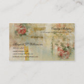 ヴィンテージの旧式で柔らかい花は青を混ぜます 名刺 (裏面)