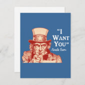 ヴィンテージの旧式で赤い米国市民独立7月4日 招待状 (正面/裏面)