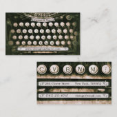 ヴィンテージの旧式なタイプライターの名刺のテンプレート 名刺 (正面/裏面)