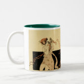 ヴィンテージの旧式なバッカスのDionysusのパーティー ツートーンマグカップ (左)