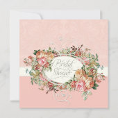 ヴィンテージの旧式なバラの花花束のブライダルシャワー 招待状 (裏面)
