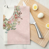 ヴィンテージの旧式なバラの花花束のモダンの渦巻 キッチンタオル (四つ折り)