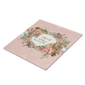 ヴィンテージの旧式なバラの花花束のモダンの渦巻 タイル (側面)