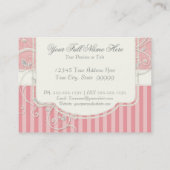 ヴィンテージの旧式なバラの花花束のモダンの渦巻 名刺 (裏面)