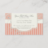 ヴィンテージの旧式なバラの花花束のモダンの渦巻 名刺 (裏面)