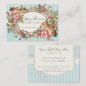 ヴィンテージの旧式なバラの花花束のモダンの渦巻 名刺 (正面/裏面)