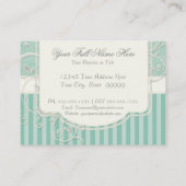 ヴィンテージの旧式なバラの花花束のモダンの渦巻 名刺 (裏面)