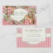 ヴィンテージの旧式なバラの花花束のモダンの渦巻 名刺 (正面/裏面)