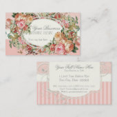 ヴィンテージの旧式なバラの花花束のモダンの渦巻 名刺 (正面/裏面)