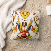 ヴィンテージの旧式なマジョリカ陶器の芸術 クッション (ブランケット)