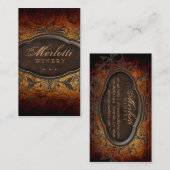 ヴィンテージの旧式なワインの葉 名刺 (正面/裏面)