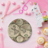 ヴィンテージの旧式な世界地図 ペーパープレート (パーティー)