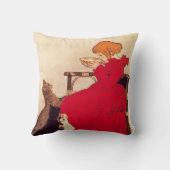 ヴィンテージの旧式な女の子猫のTheophile Steinlen動物 クッション (裏面)