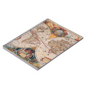 ヴィンテージの旧式な旧世界の地図のデザインはプリント衰退しました ノートブック (左側)