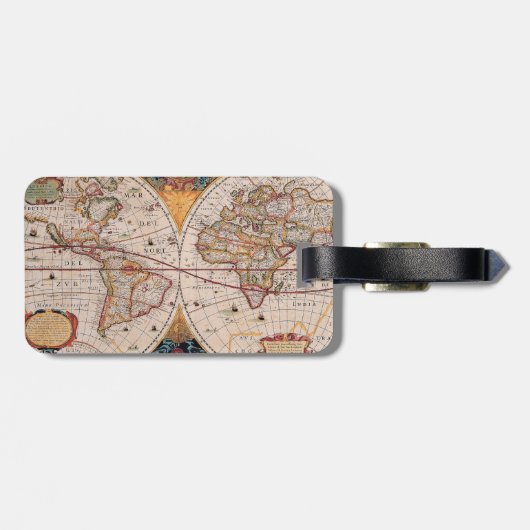 ヴィンテージの旧式な旧世界の地図のデザインはプリント衰退しました ラゲッジタグ (裏面横)