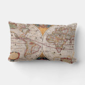 ヴィンテージの旧式な旧世界の地図のデザインはプリント衰退しました ランバークッション (裏面)